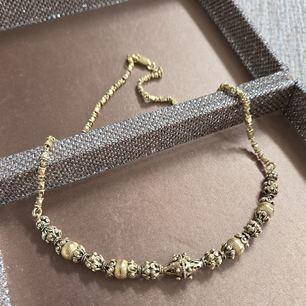 Vintage Gold Plated Sterling Silver Necklace View 2